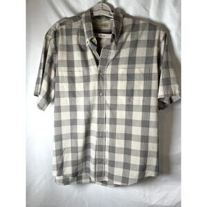 Munsingwear Wrinkle Free Plaid Short Sleeve Button Down Shirt Mens Size L